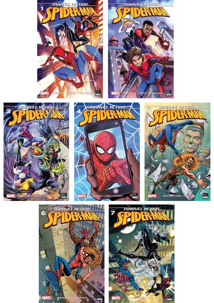 Marvel Actıon Spıder-Man 1-2-3-4-5-6-7. Ciltler Çizgi Roman Seti