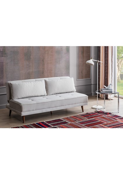 Perla Sofa Retro Yataklı Kolsuz Kanepe Krem