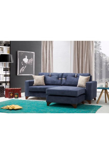 Perla Sofa Comfort Köşe Koltuk Takımı Mavi