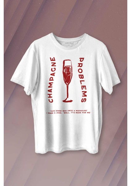 Champagne Problems Taylor Swift Evermore Baskılı Siyah T-Shirt Unisex Tişört