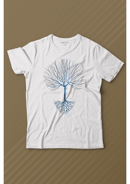 Nature Hayat Ağacı Kuru Ağaç Kökü Baskılı Tişört Çocuk T-Shirt