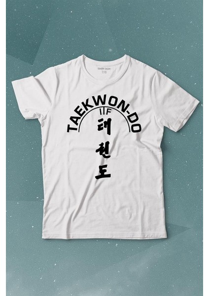 Taekwondo Tekvando Taekwon-Do Dövüşçü Baskılı Tişört Çocuk T-Shirt