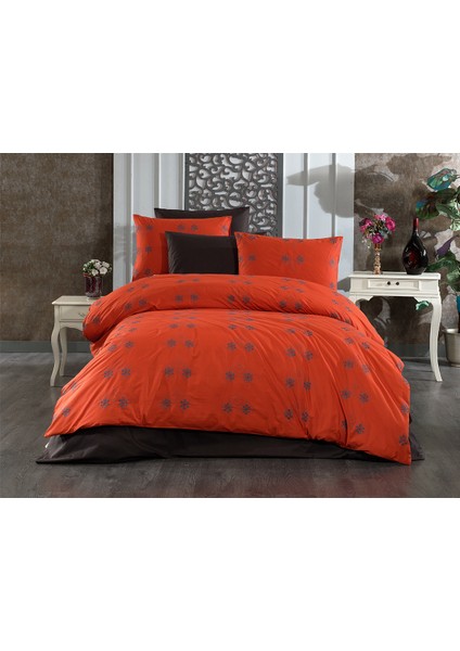 Evlen Home Collection Nakışlı Pamuk Lüks Kalite Nevresim Takımı Çift Kişilik Azelia 6 Parça Çeyizlik Set