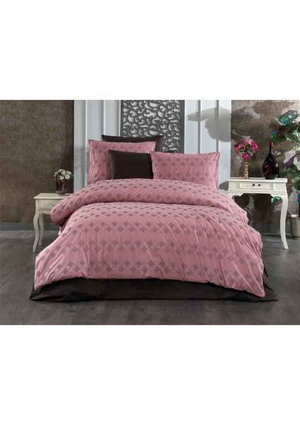 Evlen Home Collection Nakışlı Pamuk Lüks Kalite Nevresim Takımı Çift Kişilik Ospina 6 Parça Çeyizlik Set