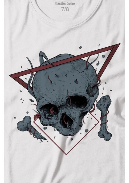 Skull Kuru Kafa Urban Street Culture Minimal Baskılı Tişört Çocuk T-Shirt fiyatları