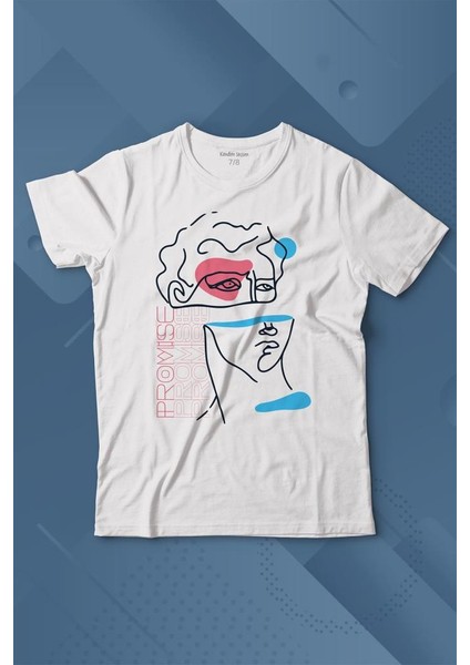 Statue Minimal Street Culture Soft Renkler Heykel Y2K Baskılı Tişört Çocuk T-Shirt