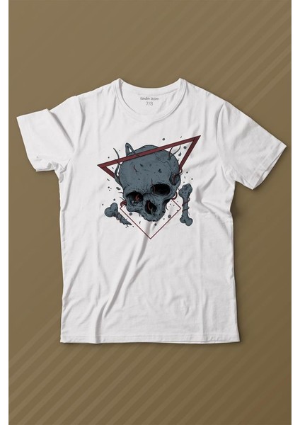 Skull Kuru Kafa Urban Street Culture Minimal Baskılı Tişört Çocuk T-Shirt