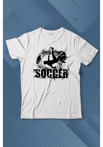 Soccer Röveşata Gol Atan Futbolcu Taktik Baskılı Tişört Çocuk T-Shirt