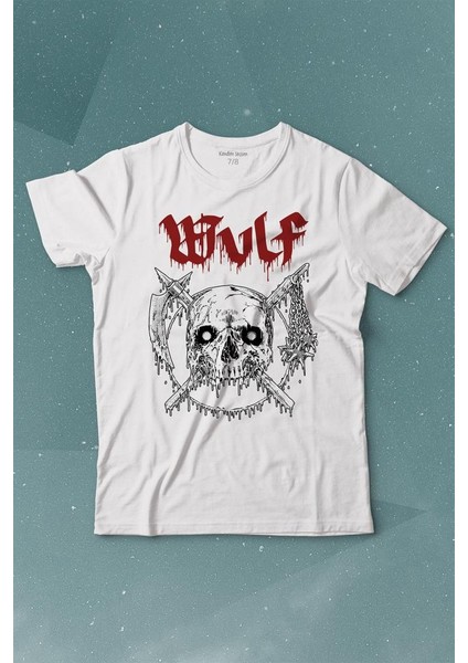 Wulf Metal Rock Band Skull Kuru Kafa Urban Gothic Baskılı Tişört Çocuk T-Shirt