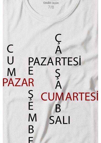 Günler Minimal Yazılı Baskılı Tişört Çocuk T-Shirt fiyatları