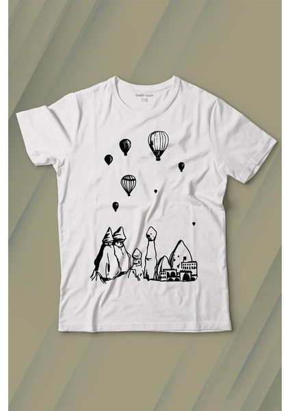 Kapadokya Nevşehir Peri Bacaları Cappadocia Baskılı Tişört Çocuk T-Shirt
