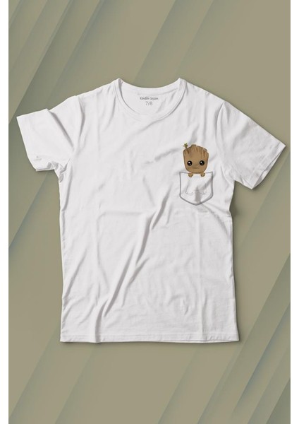 Bebek Groot Marvel Galaksinin Koruyucuları Cep Baskılı Tişört Çocuk T-Shirt