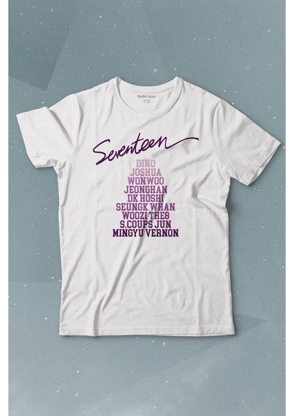 Seventeen K-Pop Music Group Shining Diamond Baskılı Tişört Çocuk T-Shirt