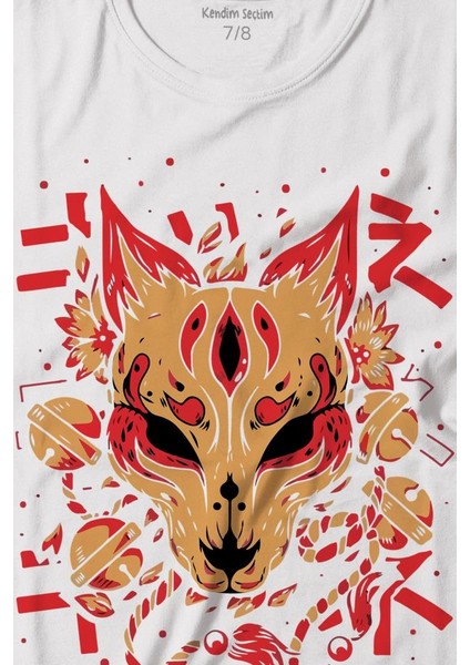 Kitsune Mask Japanese Japon Kültür Baskılı Tişört Çocuk T-Shirt fiyatları