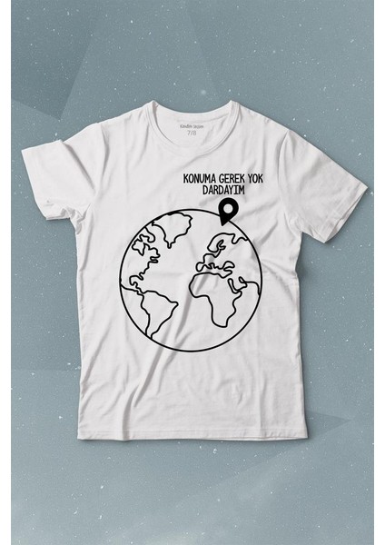 Konuma Gerek Yok Dünya Minimal Baskılı Tişört Çocuk T-Shirt