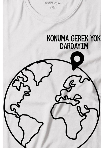 Konuma Gerek Yok Dünya Minimal Baskılı Tişört Çocuk T-Shirt fiyatları