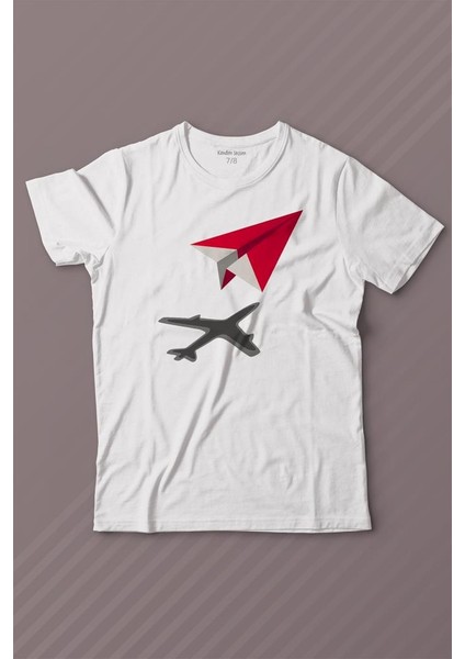Kağıt Uçak Hayaller Hayatlar Fly Pilot Baskılı Tişört Çocuk T-Shirt