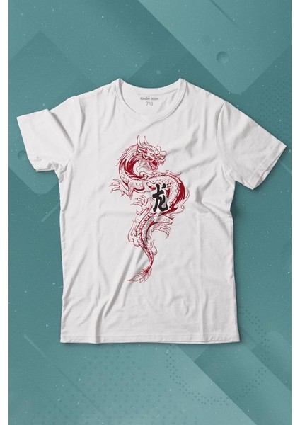 Ejder Dragon Uzak Doğu Japanese Drake Japonca Baskılı Tişört Çocuk T-Shirt