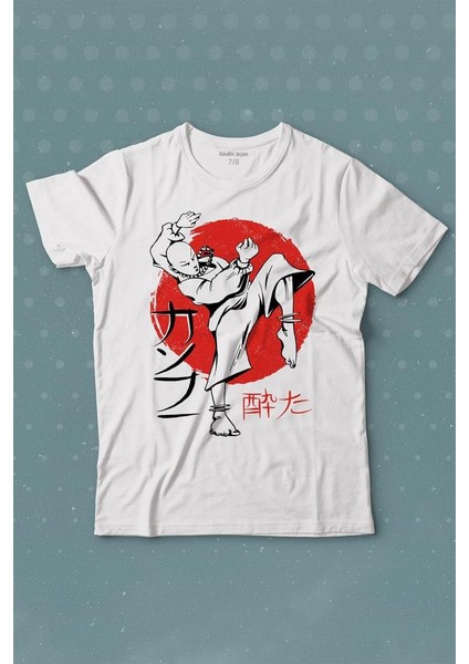 Kung Fu Uzak Doğu Spor Japonca Japanese Baskılı Tişört Çocuk T-Shirt