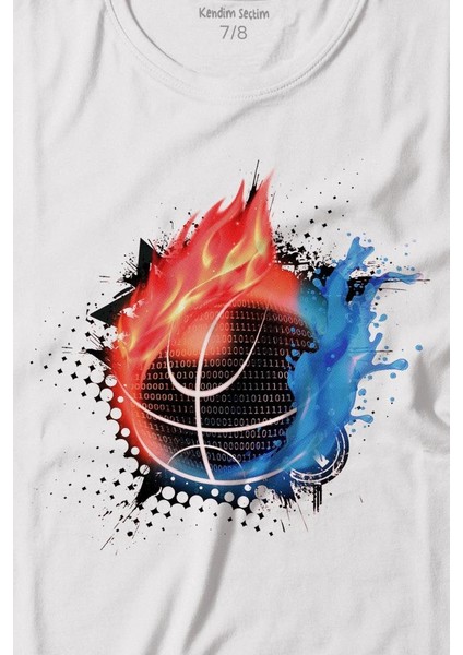Fire Meteor Basketball Ateş Topu Baskılı Tişört Çocuk T-Shirt fiyatları