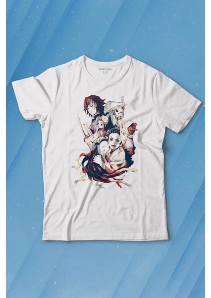 Demon Slayer Anime Dizi Japanese Japonca Kimetsu No Yaibe Baskılı Tişört Çocuk T-Shirt