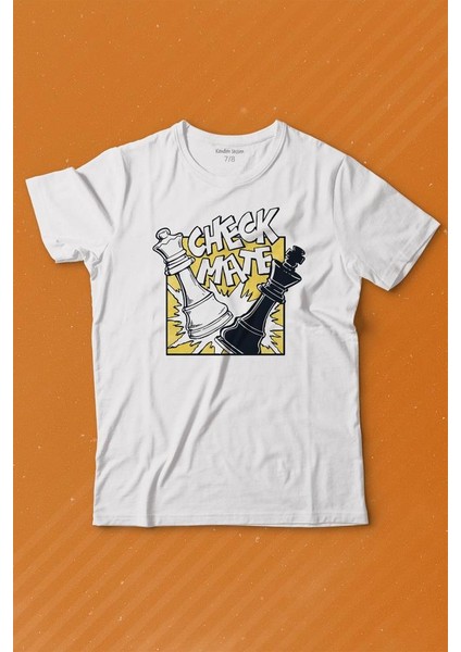 Şah Mat Satranç Check Mate Chess Kral Kraliçe Gambit Baskılı Tişört Çocuk T-Shirt