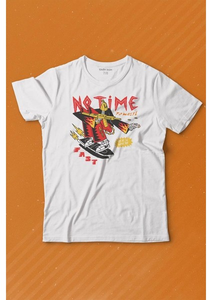 No Time To Waste Skate Kaykay Urban Streetwear Baskılı Tişört Çocuk T-Shirt