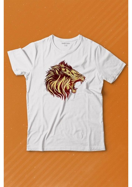 Aslan Lion Head Champion Şampiyon Kral King Galata Baskılı Tişört Çocuk T-Shirt