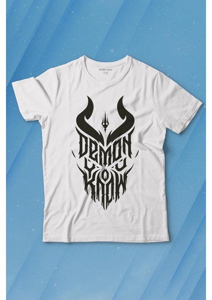 Demon You Know Devil Gothic Grunge Rock Baskılı Tişört Çocuk T-Shirt