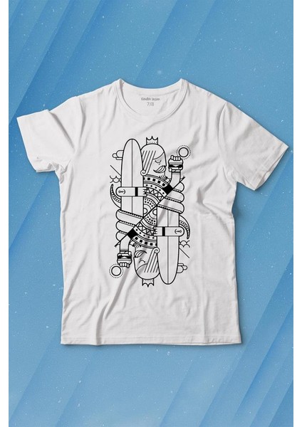 Disenos Papaz Iskambil Kağıdı Çizim Baskılı Tişört Çocuk T-Shirt