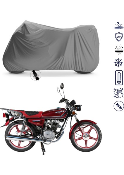 Arora Ar 100-8 Klasik Tel Çantalı Motosiklet Brandası 4 Mevsim Su Geçirmez Motor Brandası