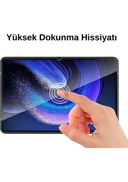 Xiaomi Mi Pad 6 11 Inç Uyumlu Dönebilen Lastikli Tablet Kılıfı Nano Ekran Koruyucu ve Kalem Seti