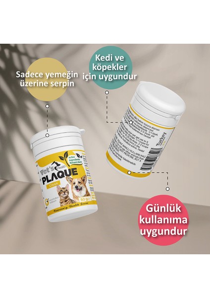 Vet’s Health PlaqueClean Kedi ve Köpekler Için Ağız Kokusu ve Diş Taşı Giderici 50g