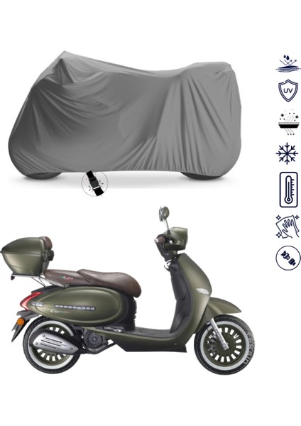 Arora Cappucino 125 Çantalı Motosiklet Brandası 4 Mevsim Su Geçirmez Motor Brandası