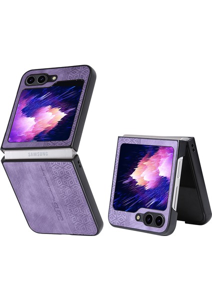 Samsung Galaxy Z Flip 5 Için Uygun Kabartmalı Desen Retro Cep Telefonu Kılıfları (Yurt Dışından)