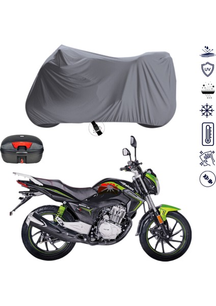 Falcon Crown 150 Çantalı Motosiklet Brandası 4 Mevsim Su Geçirmez Motor Brandası