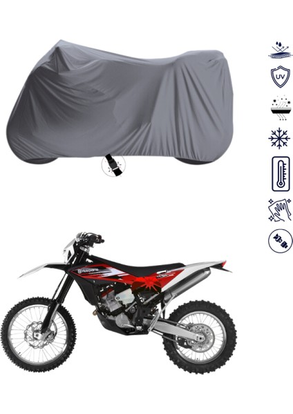 Husqvarna Tc 17_14 Çantalı Motosiklet Brandası 4 Mevsim Su Geçirmez Motor Brandası