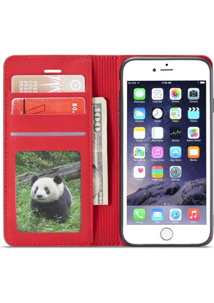 Apple iPhone 6s/6-Kırmızı Için Ipeksi Dokunmatik Deri Cüzdan Kapağı (Yurt Dışından)