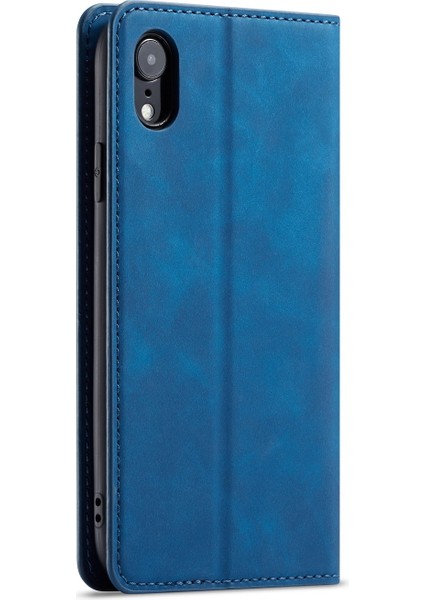 Apple iPhone Xr-Blue Için Ipeksi Dokunmatik Deri Cüzdan Standı Çantası (Yurt Dışından)