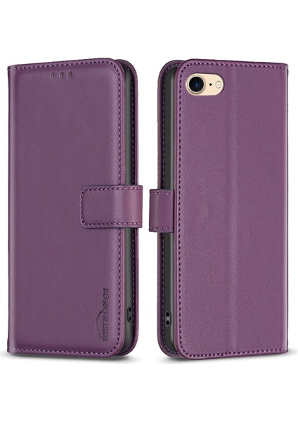 Apple iPhone 6/6s Pu Deri Telefon Kılıfı Stand Flip Cüzdan Kapak-Dark Mor (Yurt Dışından)