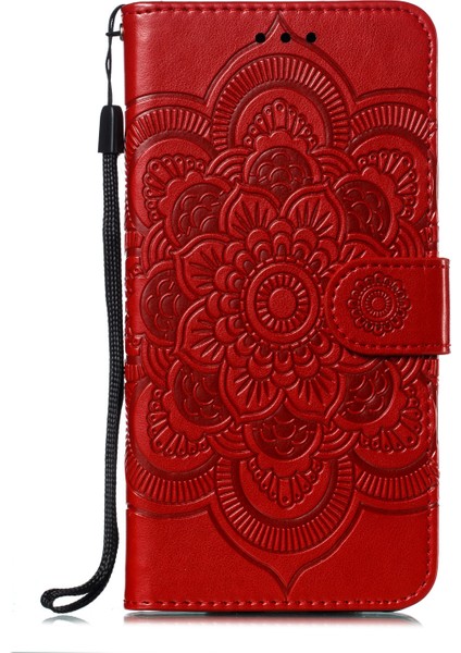 Iphaby Mandala Çiçek Cüzdanı Stand Pu Deri Kılıf Apple iPhone Se-Red (Yurt Dışından) fiyatları