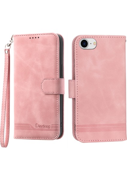 Apple iPhone 7/8lınes Için Telefon Kılıfı Baskılı Deri Koruyucu Telefon Kapağı Cüzdan Stand Pinki (Yurt Dışından)