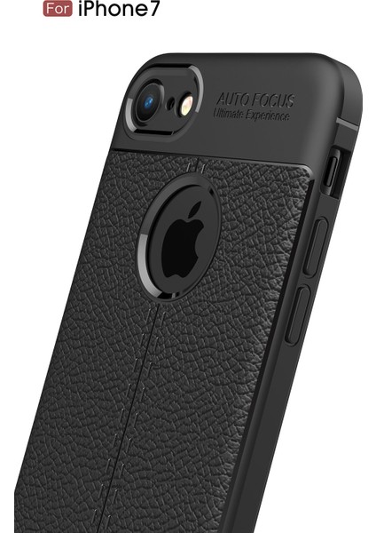 Apple iPhone 8/7-Black Için Litchi Grain Yumuşak Tpu Cep Telefonu Kapağı (Yurt Dışından) modelleri