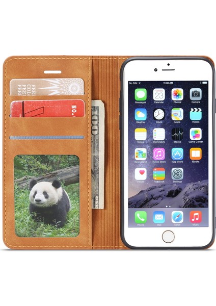 Apple iPhone 6s/6-Kahverengi Için Ipeksi Dokunmatik Deri Cüzdan Standı Çantası (Yurt Dışından)