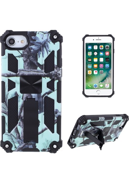 Apple iPhone Se-Sky Blue Için Çıkarılabilir Kamuflaj Desen Koruyucu Kickstand Case Kapağı (Yurt Dışından)