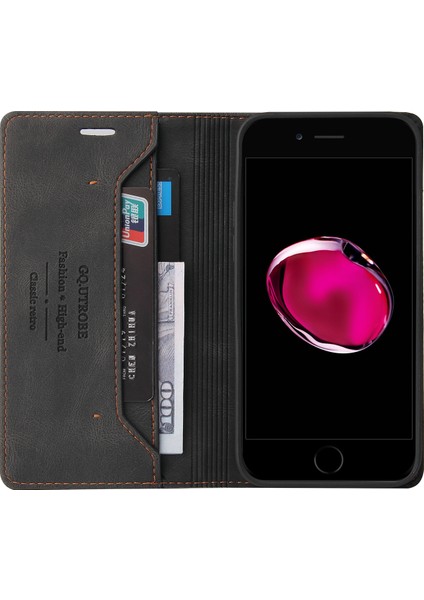 Apple iPhone Se Için Hırsızlık Önleme Tasarımı ile Otomatik Emici Kaliteli Deri Telefon Kabuğu Kasası (Yurt Dışından)