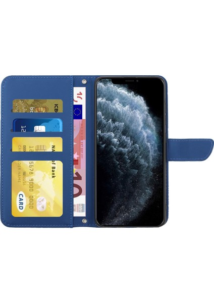 Apple iPhone 11 Pro Max Rhinestone Dekor Kelebekler Baskılı Telefon Kılıfı Cilt Touch Pu Deri Deri Stand Cüzdan Kabuğu Omuz Kayışı (Yurt Dışından) fırsatları