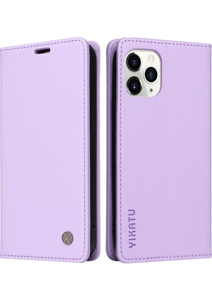 Apple iPhone 11 Pro, Tam Koruma Telefon Kapağı Flip Deri Cüzdan Stand-Işık Mor Için Manyetik Kapanış Telefon Kılıfı (Yurt Dışından)