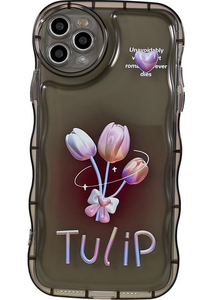 Apple iPhone 11 Pro Max Desen Basılı Dalga Şeklinde Kenar Kılıf Önleyici Yumuşak Tpu Iyi Korunmuş Telefon Kapağı/lale (Yurt Dışından)