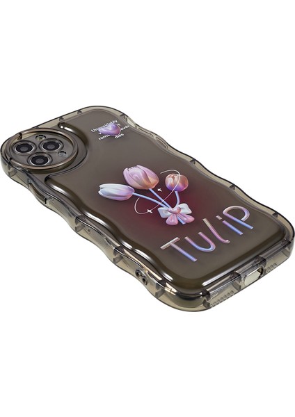 Apple iPhone 11 Pro Max Desen Basılı Dalga Şeklinde Kenar Kılıf Önleyici Yumuşak Tpu Iyi Korunmuş Telefon Kapağı/lale (Yurt Dışından)